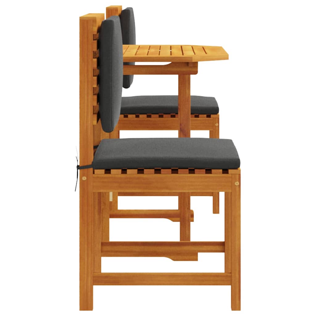 3-teiliges Garten Esszimmer Set aus massivem Akazienholz